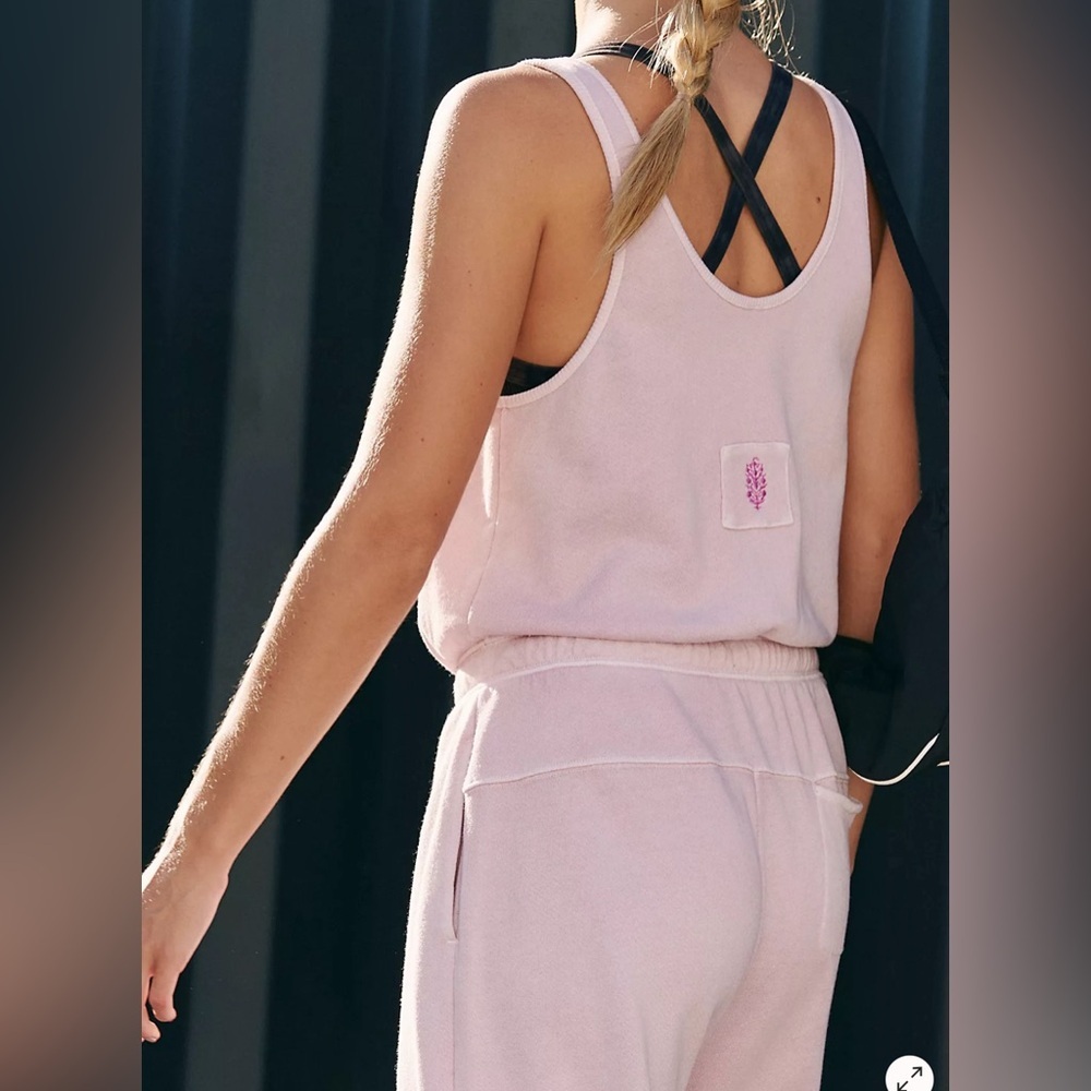 Free People One To Beat Sleeveless Onesie in Mauve Size Large NWOT - Picture 4 of 6